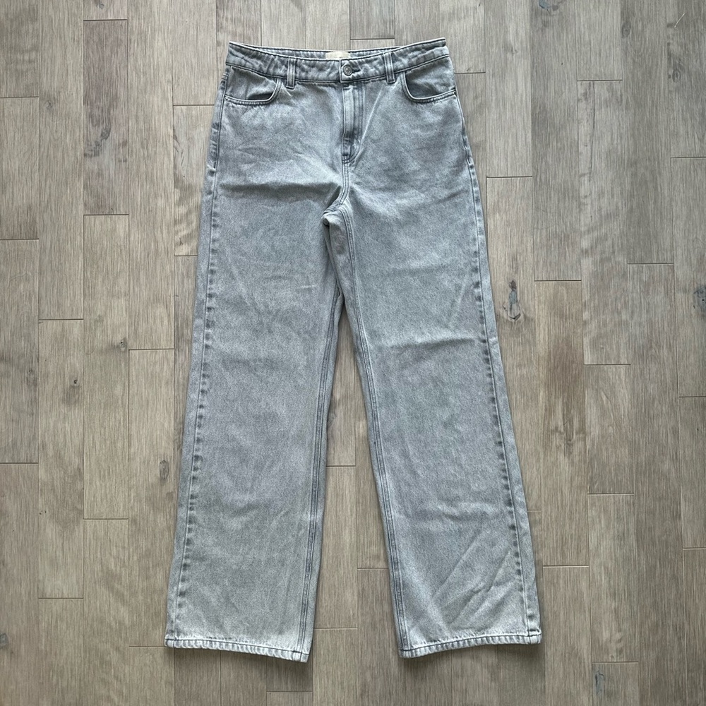 Sezane Gray Wide Leg‎ Trousers- Denim Size 40 - Picture 3 of 11